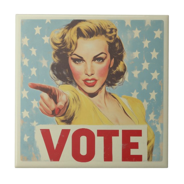 Patriotic Call to Action: Vote! Tile (Front)