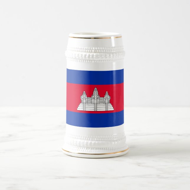 Patriotic Cambodia Flag Beer Stein (Center)