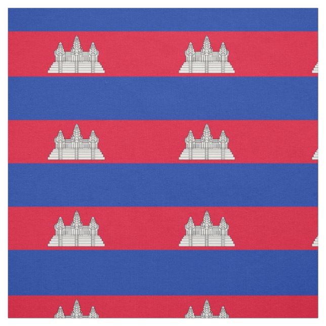 Patriotic Cambodia Flag Fabric (Swatch)