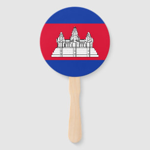 Patriotic Cambodia Flag Hand Fan