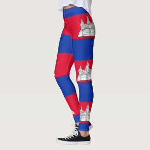 Patriotic Cambodia Flag Leggings