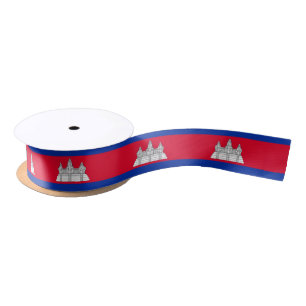 Patriotic Cambodia Flag Satin Ribbon