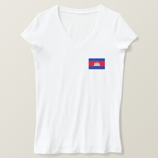 Patriotic Cambodia Flag T-Shirt (Design Front)