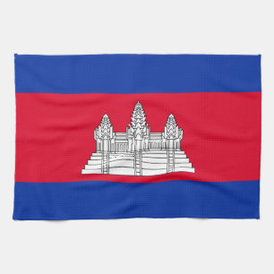 Patriotic Cambodia Flag Tea Towel