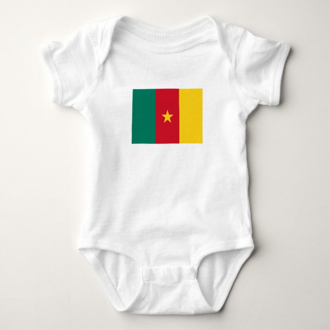 Patriotic Cameroon Flag Baby Bodysuit (Front)