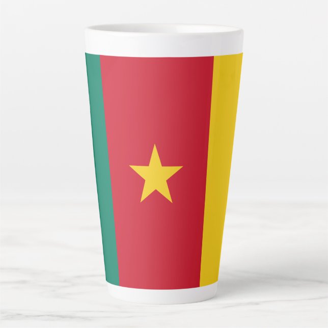 Patriotic Cameroon Flag Latte Mug (Front)