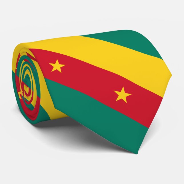 Patriotic Cameroon Flag Neck Tie (Rolled)