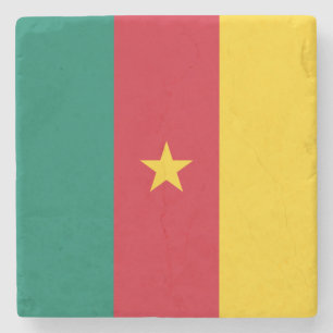 Patriotic Cameroon Flag Stone Coaster