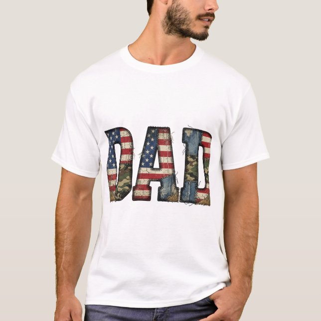 Patriotic Camo Dad T-Shirt (Front)