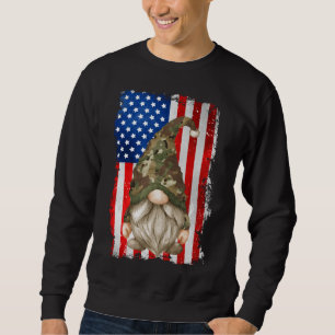 Patriotic Camo Gnome Grandpa For Veteran - America Sweatshirt