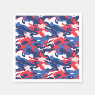 Patriotic Camo Red White Blue USA Freedom Napkin