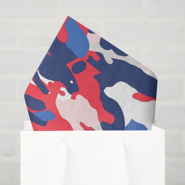 Patriotic Camo Red White Blue USA Freedom Tissue Paper (Gift Bag)