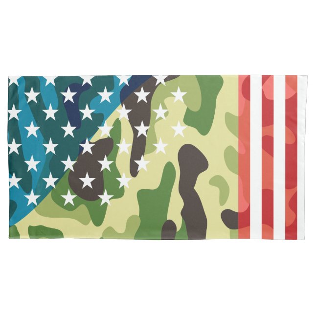 Patriotic camouflage pattern pillowcase (Front)