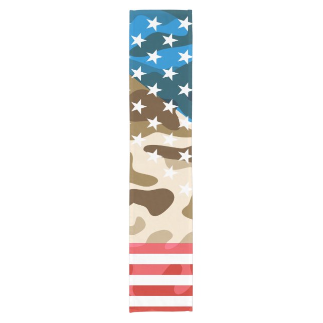 Patriotic camouflage pattern short table runner (Front)