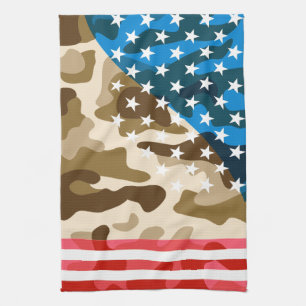 Patriotic camouflage pattern tea towel