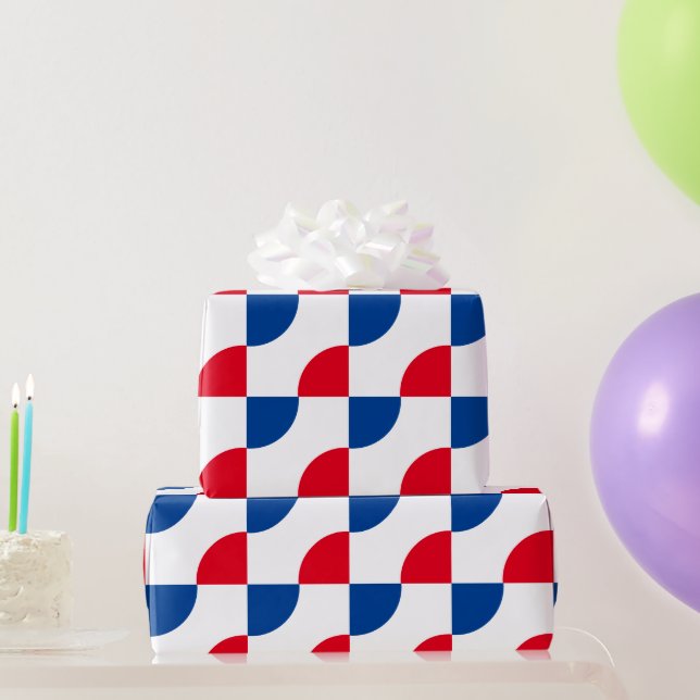 Patriotic Camouflage Red Blue White Patterns 2025 Wrapping Paper (Party Gifts)