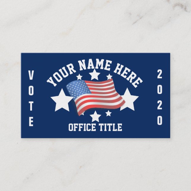 Patriotic Campaign Template Business Card (Front)