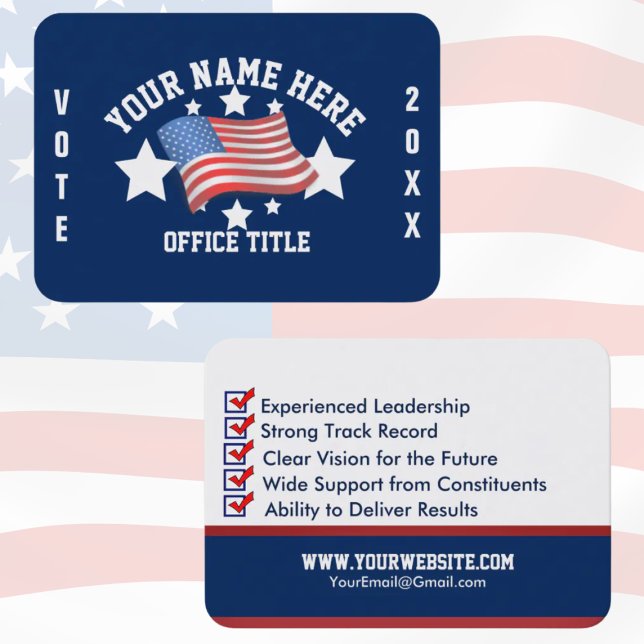 Patriotic Campaign Template Business Card (Creator Uploaded)