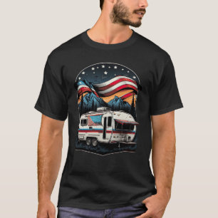 Patriotic Camping And Caravan Adventure USA  1 T-Shirt