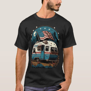 Patriotic Camping And Caravan Adventure USA  6 T-Shirt