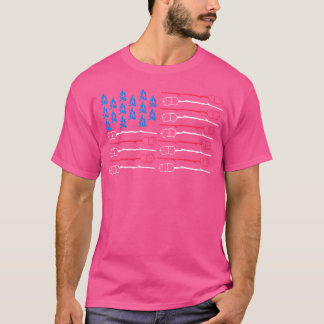 Patriotic Camping Usa Flag American Campfire With  T-Shirt