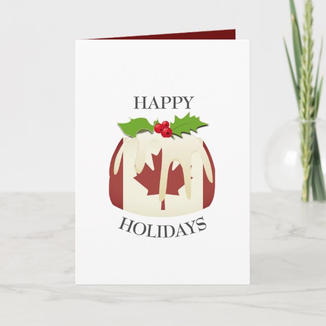 Patriotic | CANADA | Christmas Pudding Holiday Card (Front)