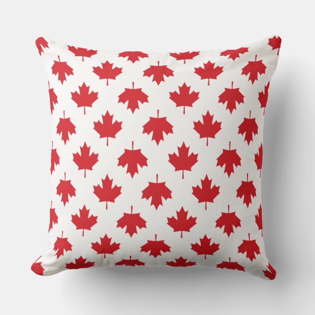 Patriotic Canada Flag Maple Leaf Cushion (Front)