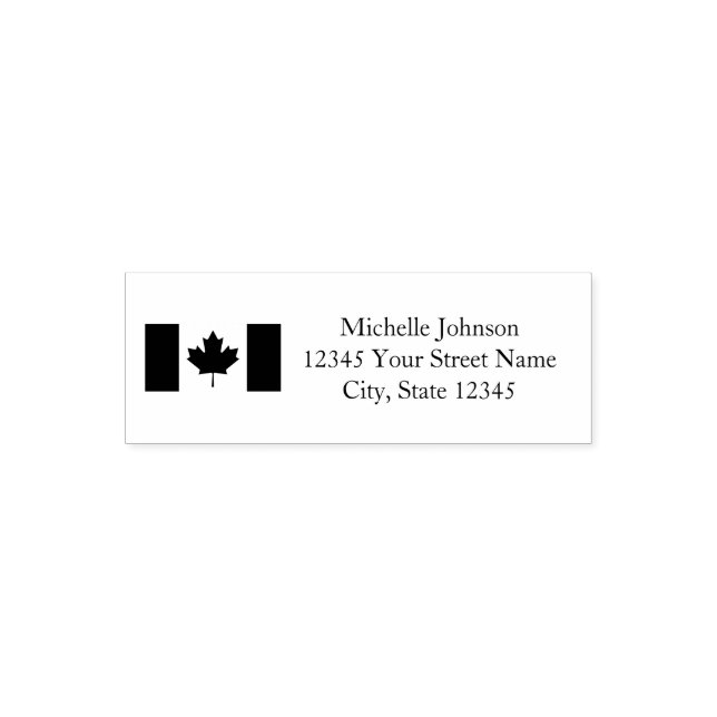 Patriotic Canadian flag custom return address Self-inking Stamp (Design)