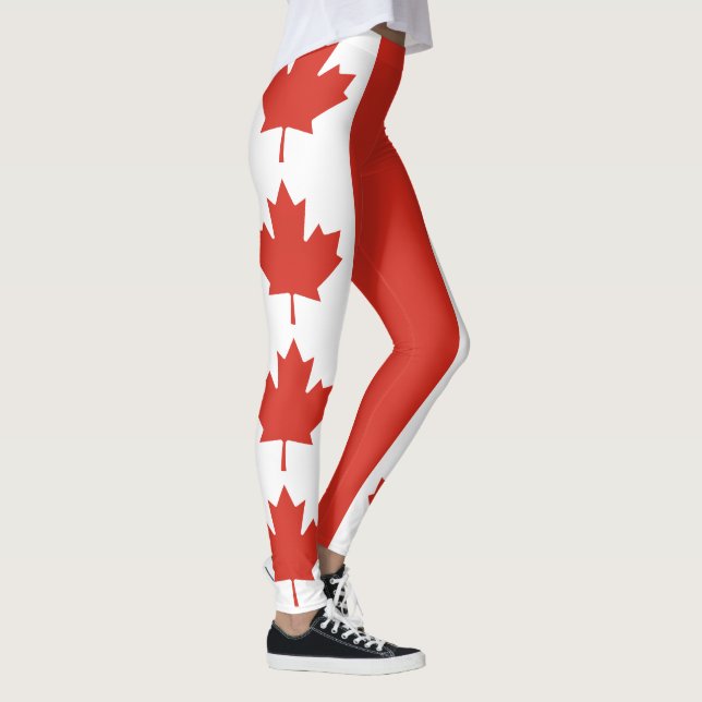Patriotic Canadian Flag Leggings (Right)