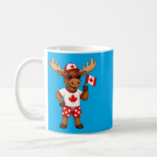 Patriotic Canadian Moose Maple Leaf Fun Coffee Mug
