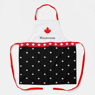 Patriotic Canadian Red Black and White with Maple Apron