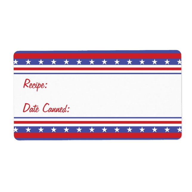 Patriotic Canning Label (Front)