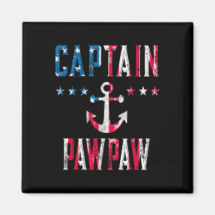 Patriotic Captain Pawpaw Vintage Us Flag 4th Of Ju Magnet