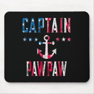 Patriotic Captain Pawpaw Vintage Us Flag 4th Of Ju Mouse Pad