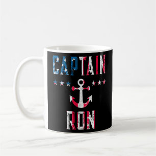 Patriotic Captain Ron Us Flag 4Th Of July Boating Coffee Mug