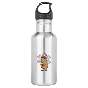 Patriotic Capybara Ice Cream Fireworks Shirt Desig 532 Ml Water Bottle