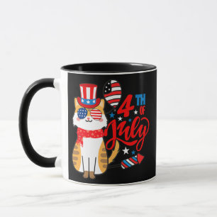 Patriotic Cat 4th of July Cute Meowica American Mug