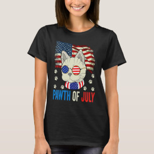 Patriotic Cat 4th Of July Usa Flag Sunglasses Cat T-Shirt