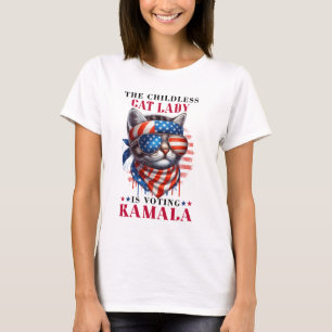 Patriotic Cat Lady for Kamala Harris 2024 T-Shirt