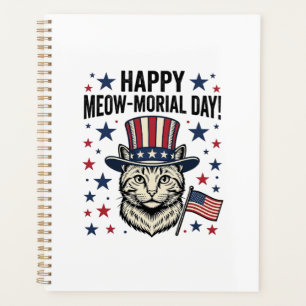 Patriotic Cat Meow-Morial Day Vintage Vector Desig Planner