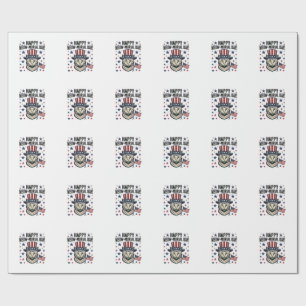 Patriotic Cat Meow-Morial Day Vintage Vector Desig Wrapping Paper