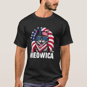 Patriotic Cat Meowica AF 4th of July USA American T-Shirt