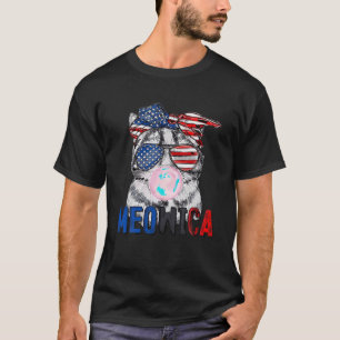 Patriotic Cat Meowica Bubblegum 4th of July Funny T-Shirt