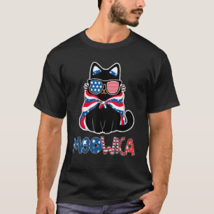 Patriotic Cat Meowica Sunglasses 4th of July Funny T-Shirt