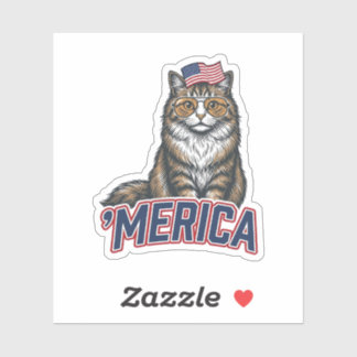 Patriotic Cat Merica Vintage Engraving Shirt Desig