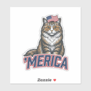 Patriotic Cat Merica Vintage Engraving Shirt Desig
