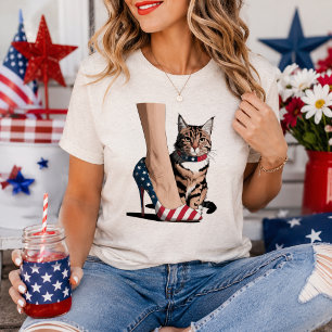Patriotic Cat Mum Shirt Cute 4th of July Tee