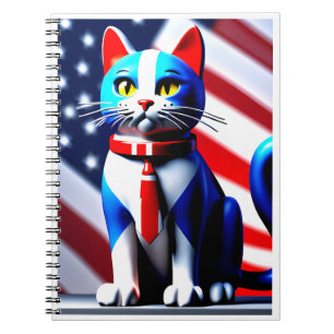 Patriotic cat notebook