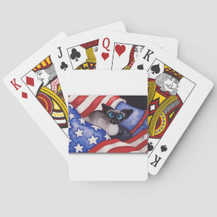 Patriotic Cat Playing Cards