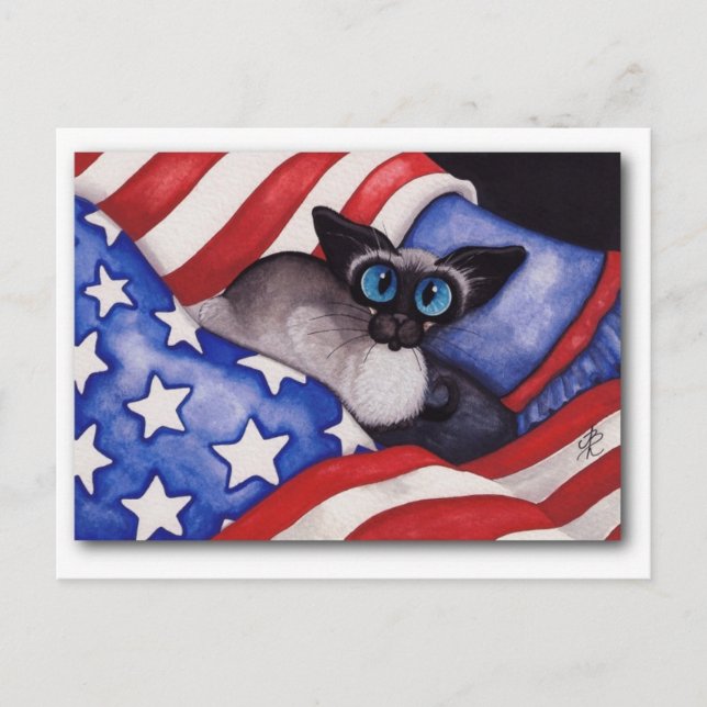 Patriotic Cat Postcard (Front)